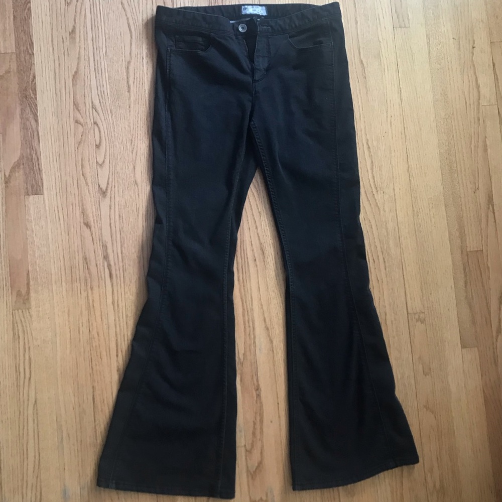 Free People Charcoal Flare Jeans